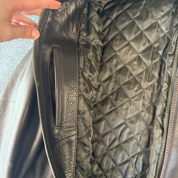 Marc New York By Andrew Mark Brown Pebble Leather Bomber Jacket Size Xl - Picture 3 of 7
